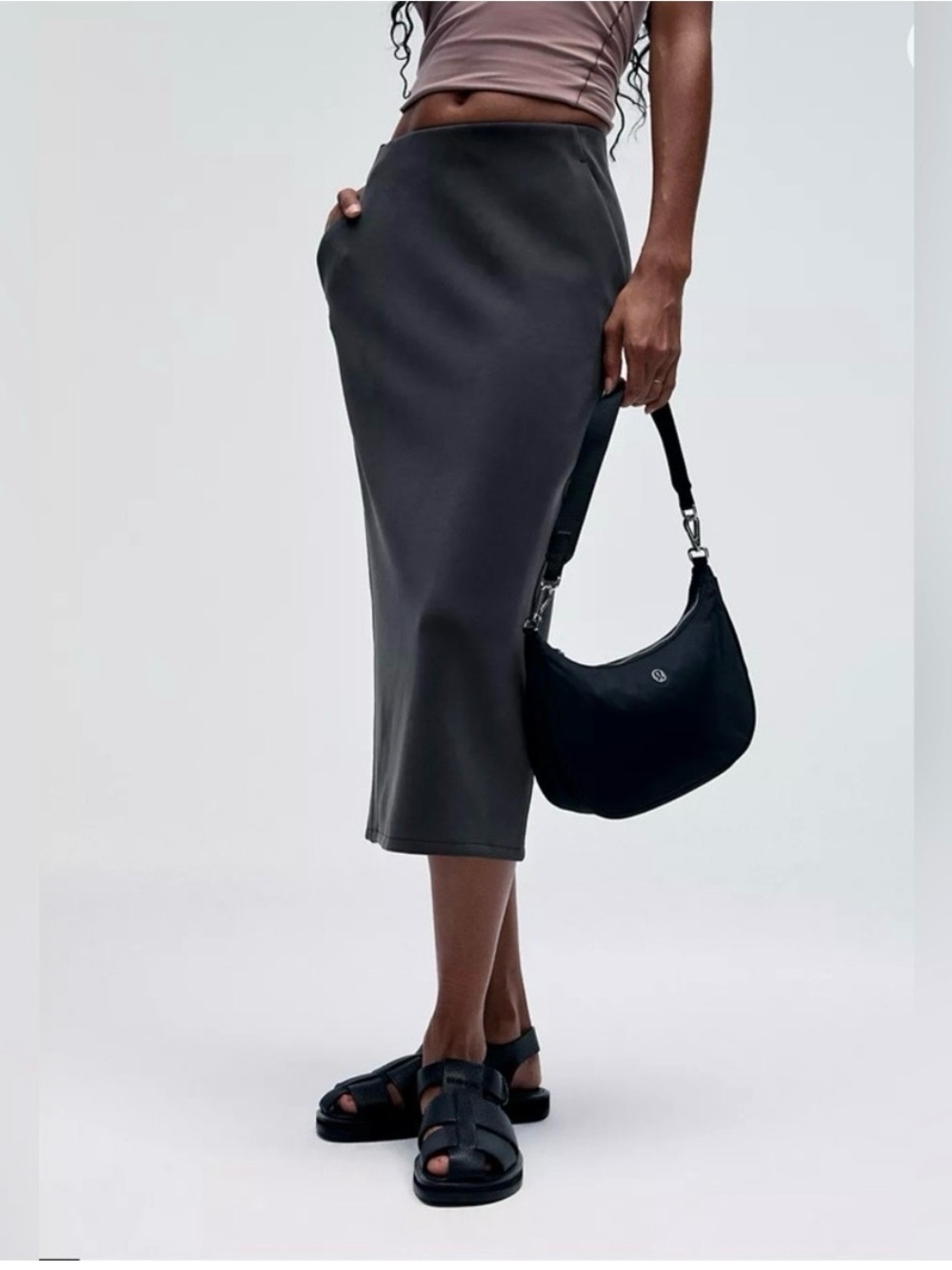 lululemon | Taupe Pencil Midi Skirt | Size 2 - Picture 12 of 13